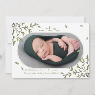 Minimalist Photo Frame Birth Announcement