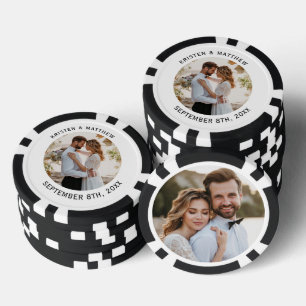 Minimalist Photo Frame Wedding Anniversary Poker Chips