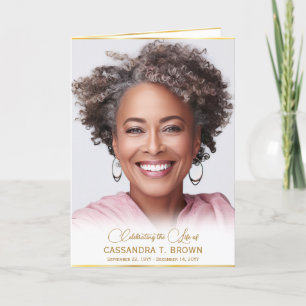 Minimalist Photo Funeral Order of Service Folded Program