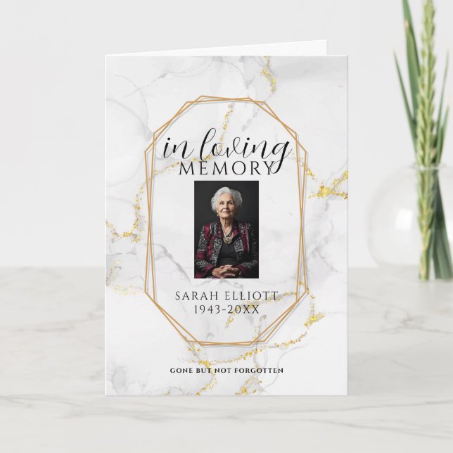 Minimalist Photo Funeral Order of Service Folded  Program (Front)