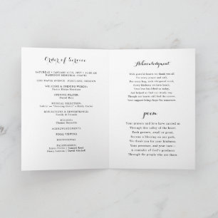 Minimalist Photo Funeral Order of Service Folded  Program