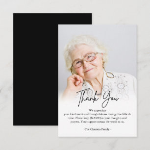 Minimalist Photo Funeral Sympathy Thank You Card