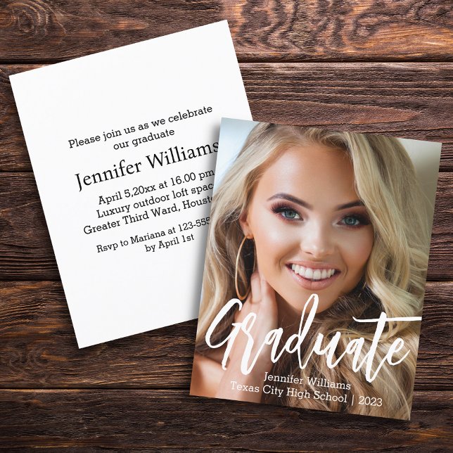 minimalist photo graduation 2025 party invitation  (Creator Uploaded)