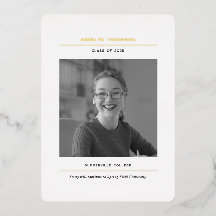 Minimalist photo graduation announcement cards