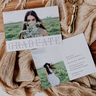 Minimalist Photo Graduation Announcement & Invite