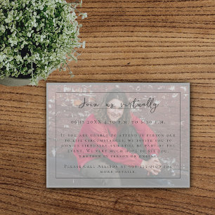 Minimalist Photo Graduation   Grey Enclosure Card
