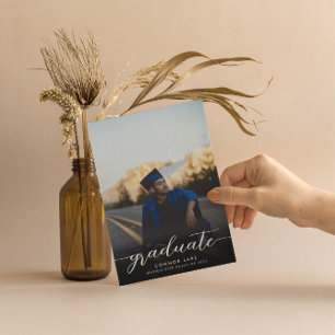 Minimalist Photo He Did It Graduation Party Invitation