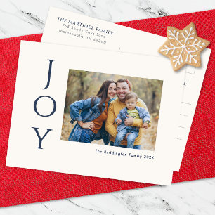 Minimalist Photo Joy Holiday Postcard