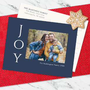 Minimalist Photo Joy Holiday Postcard
