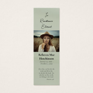 Minimalist Photo Memorial Orthodox Payer Bookmark