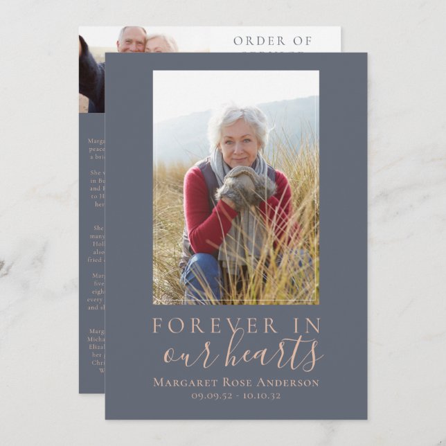 Minimalist Photo Memorial Service Program (Front/Back)