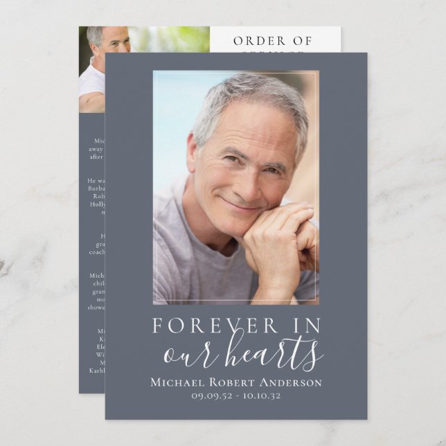 Minimalist Photo Memorial Service Program (Front/Back)
