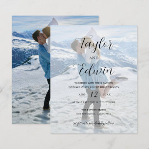 Minimalist Photo Modern Budget Wedding Invitation