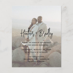 Minimalist Photo Modern Budget Wedding Invitation
