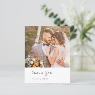 Minimalist Photo Modern Budget Wedding Thank You