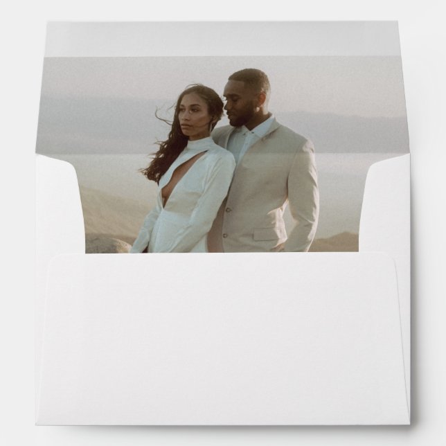 Minimalist Photo Modern Wedding Envelope (Back (Bottom))