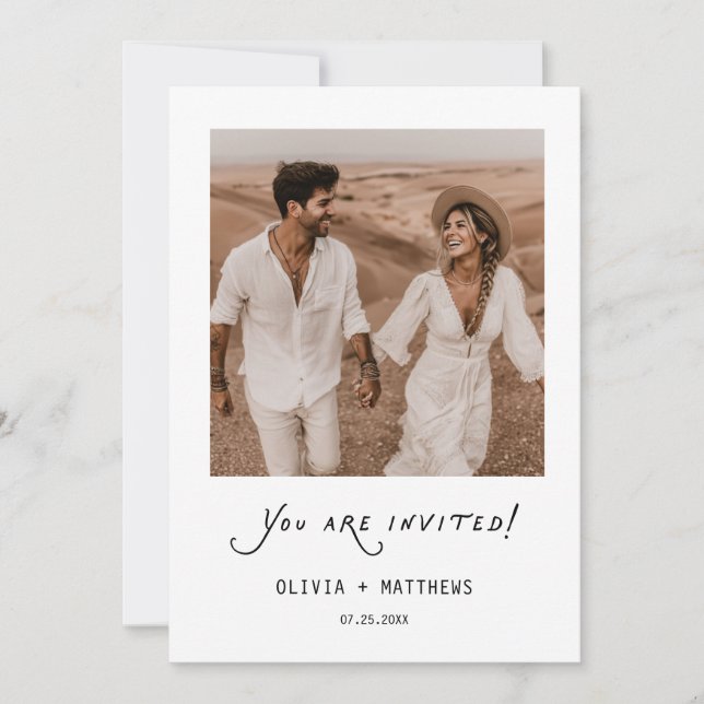 Minimalist Photo Modern Wedding Invitation