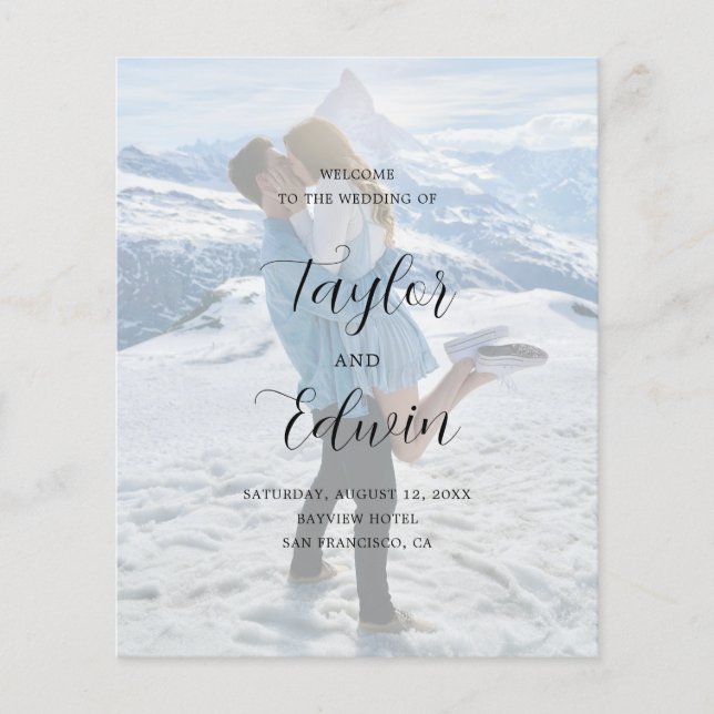Minimalist Photo Modern Wedding Program Flyer (Front)