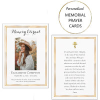 Minimalist Photo Orthodox Memorial Prayer Card