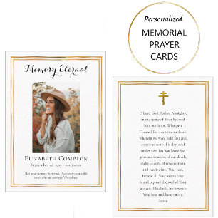 Minimalist Photo Orthodox Memorial Prayer Card    