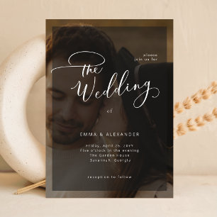 Minimalist Photo Overlay All in One Wedding Invitation