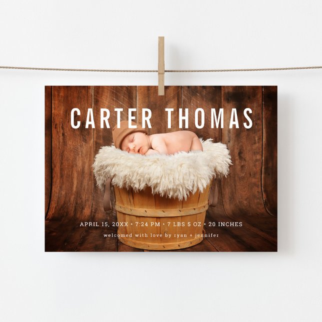 Minimalist Photo Overlay Birth Announcement (Creator Uploaded)