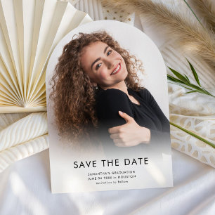 Minimalist Photo Overlay Graduation Save The Date