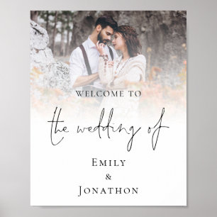 Minimalist Photo Overlay Welcome to Wedding Poster