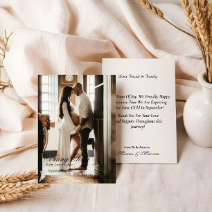 Minimalist photo pregnancy  announcement card