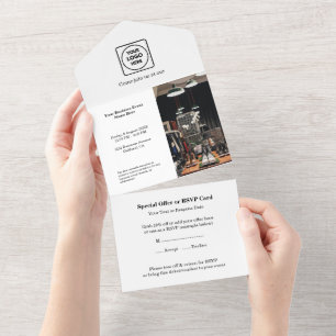 Minimalist Photo Professional Business All In On One Invitation