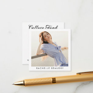 Minimalist  Photo QR Code College Fund Graduation Enclosure Card