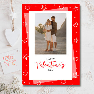 Minimalist Photo Red Valentine's Day Holiday Card