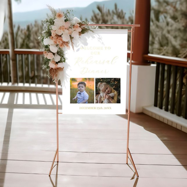 Minimalist Photo Rehearsal Dinner Welcome Sign (Creator Uploaded)