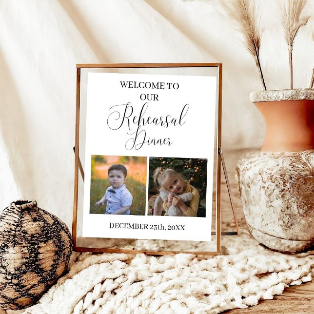 Minimalist Photo Rehearsal Dinner Welcome Sign (Creator Uploaded)