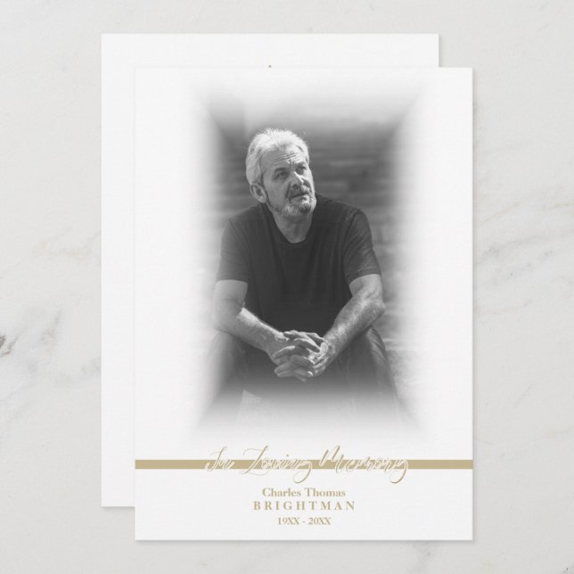 Minimalist Photo Remembrance Service Dear Ones Card (Front/Back)