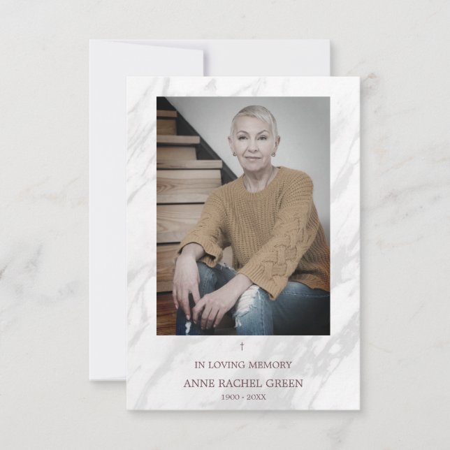 Minimalist Photo Remembrance Service Loved Ones Invitation (Front)