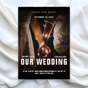 Minimalist photo romance wedding  save the date