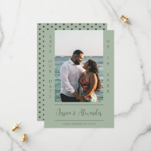 Minimalist Photo   Sage Green Save The Date