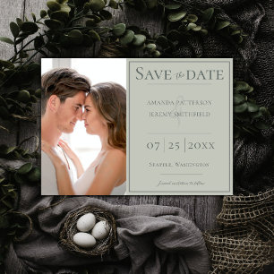 Minimalist Photo Sage Green Save the Date