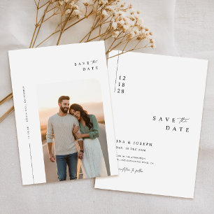 Minimalist Photo Save the Date Announcement Card
