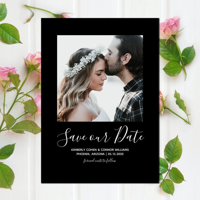 Minimalist Photo Save the Date | Black (Minimalist Photo Save the Date - Black)