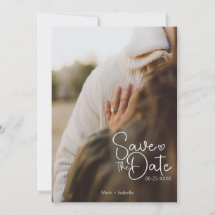 Minimalist Photo Save the Date Card – Modern Roman