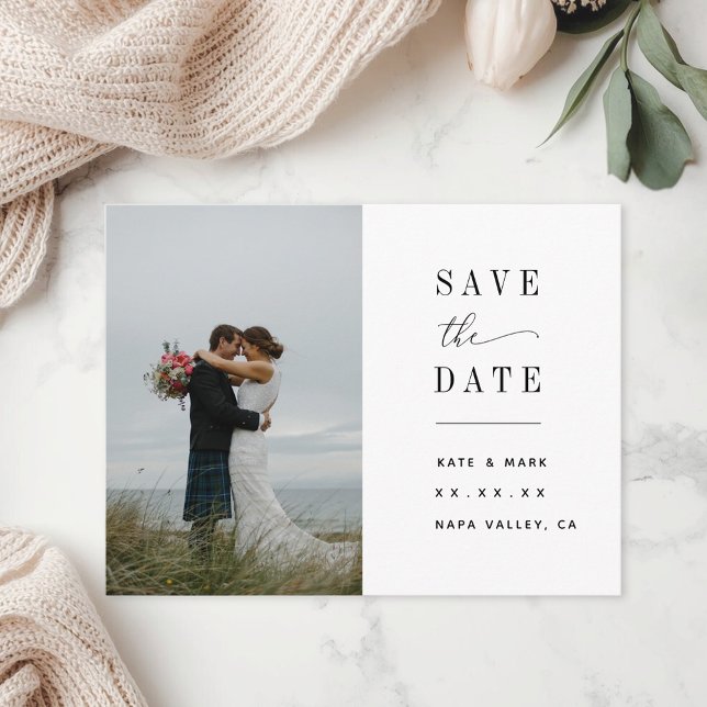 Minimalist Photo Save the Date Postcard (Creator Uploaded)
