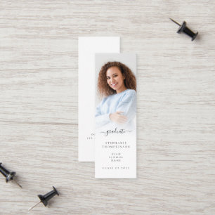 Minimalist Photo Script 2022 Graduation Calling Card