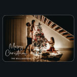 Minimalist Photo Script Handwriting Christmas Magnet<br><div class="desc">Minimalist Photo Script Handwriting Christmas Holiday Card Magnet</div>