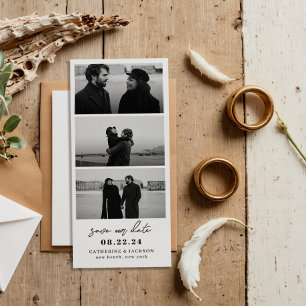 Minimalist Photo Strip Wedding Save the Date