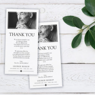 Minimalist Photo Sympathy Thank You Card