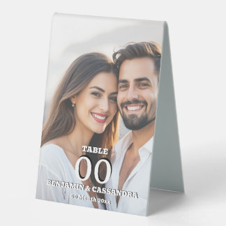 Minimalist Photo Table Number Template Vertical