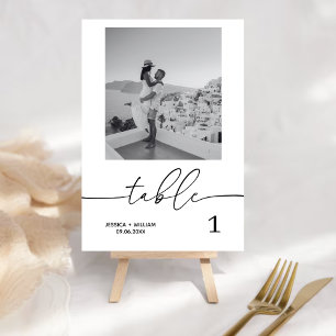 Minimalist Photo Table Numbers   Modern weeding