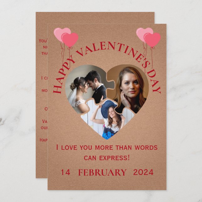 Minimalist Photo Valentine's Day Card (Front/Back)